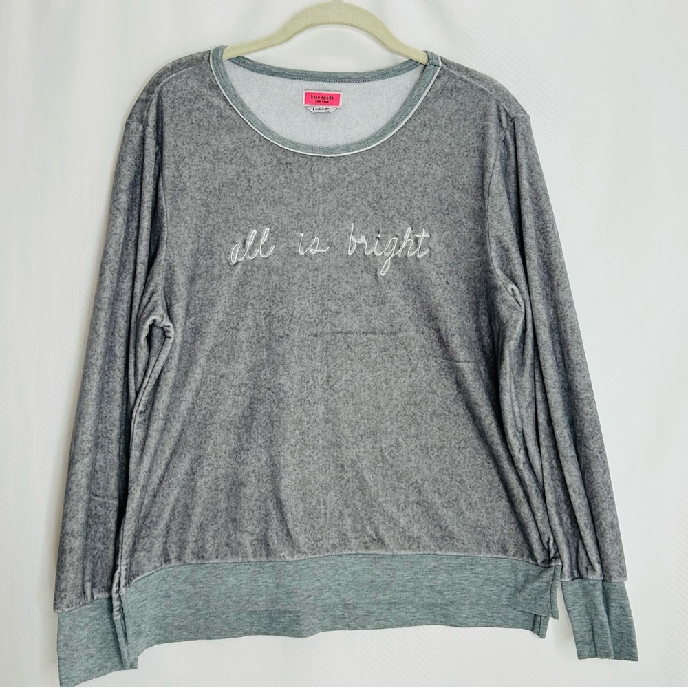 Kate Spade gray long sleeve lounge top size large